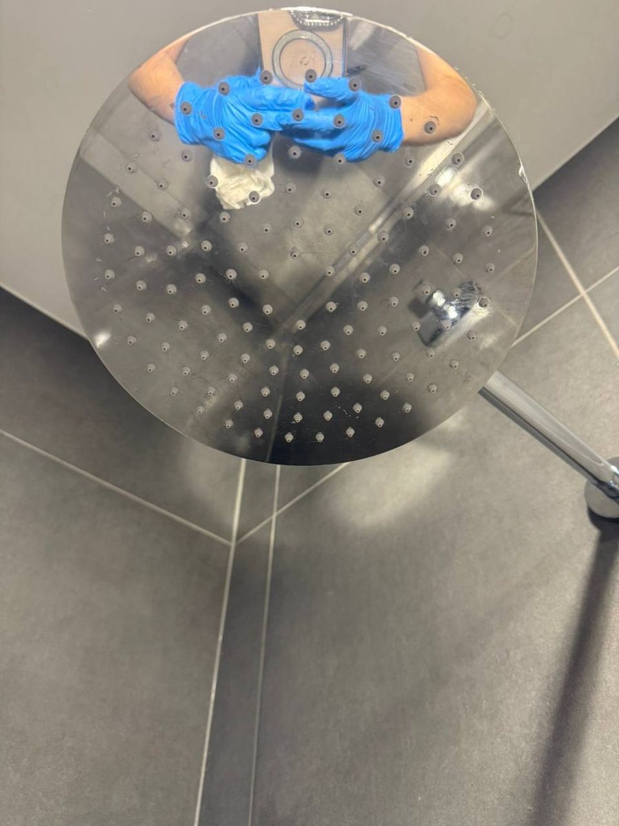 Stainless steel — descaled to a mirror finish — After, Clean Planet Wien